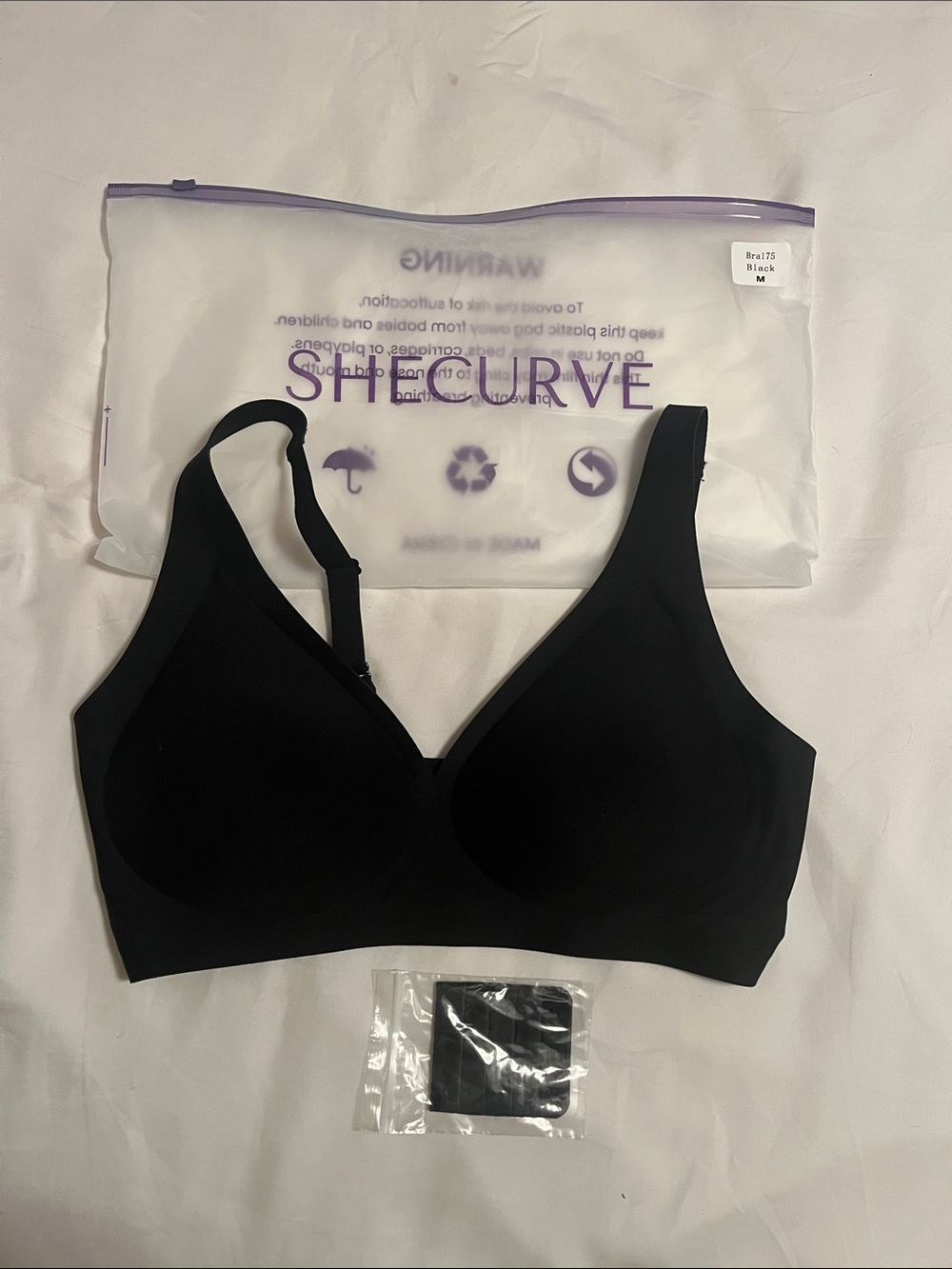 SheCurve Wireless Comfort Bra in Black